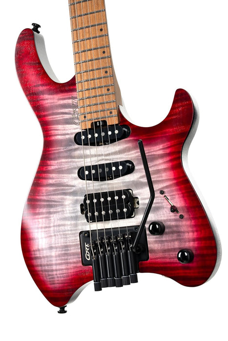Cort SPACEG6TRSGLV Space G6TR Headless Electric Guitar Semi Gloss Lava