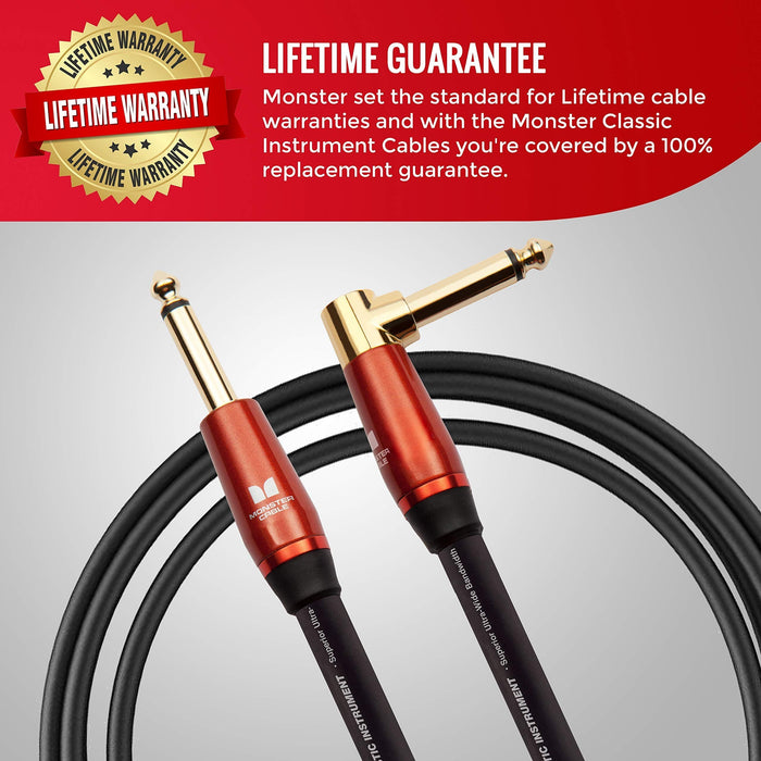 Monster Prolink Acoustic Instrument Cable. 21 ft Guitar Cable. Right Angle to Straight Monster Cable w/ Superior Delivery Speed. Rich & Clean Sound Monster Cord. Monster Instrument Cable