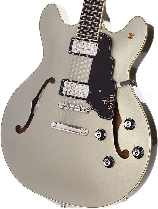 Guild Guitars Starfire IV ST 12-String Semi-Hollow Body Electric Guitar, in Shoreline Mist, Double-Cut w/stop tail, Newark St. Collection, with Hardshell Case