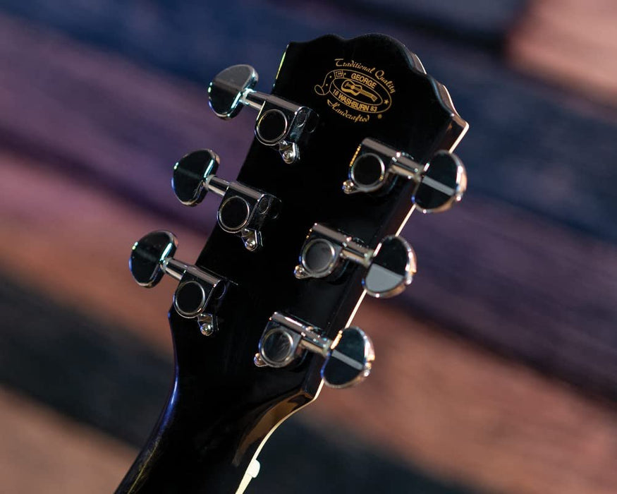 Washburn Festival Series Mini Jumbo Cutaway Acoustic Electric Guitar, Black (EA12B-A-U)