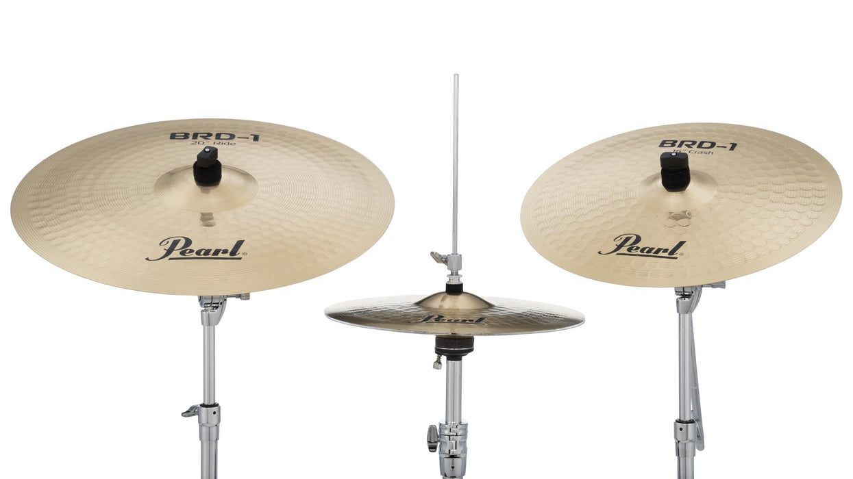 BRD1 3 Piece Cymbal Pack; Pearl Logo; 14" Hi-hats, 16" Crash, 20" Ride
