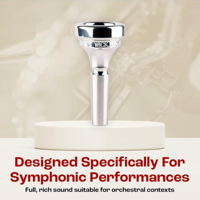 Denis Wick Classic Trombone Mouthpiece Silver Plated, 5880-12CS - V-Type Design for Balanced Tone & Smooth Response - Small Shank Fitting Trombone Accessory 24.7 x 6.5 x 6.1mm