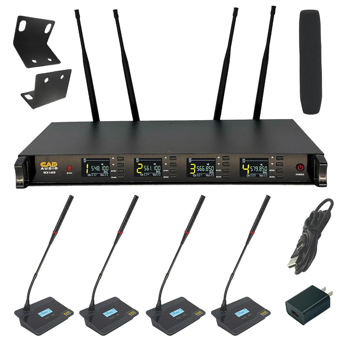 CAD Audio WX1400GN 4‑Channel Wireless Gooseneck Mic System
