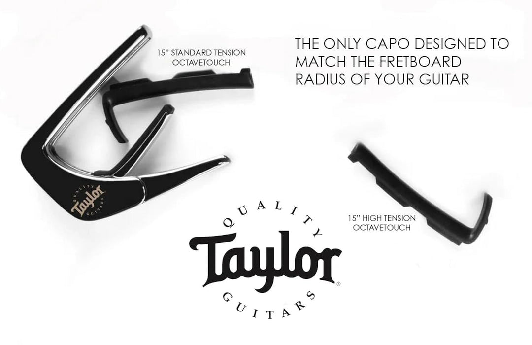 Thalia Guitar Capo 900 Series Ascension - Taylor Officially Licensed (with Taylor Specific Fret Pads), Black Chrome