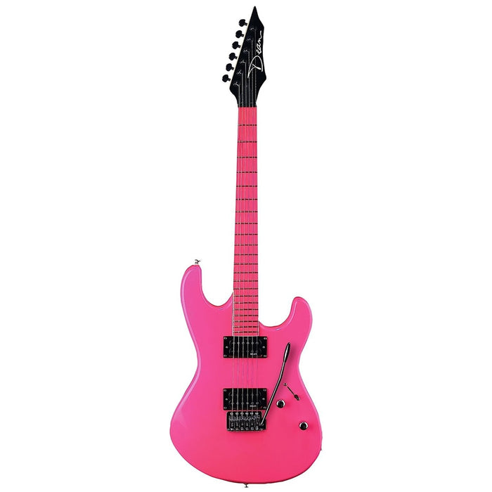 Dean Custom Zone Solid Body Electric Guitar, 2 Humbuckers Florescent Pink