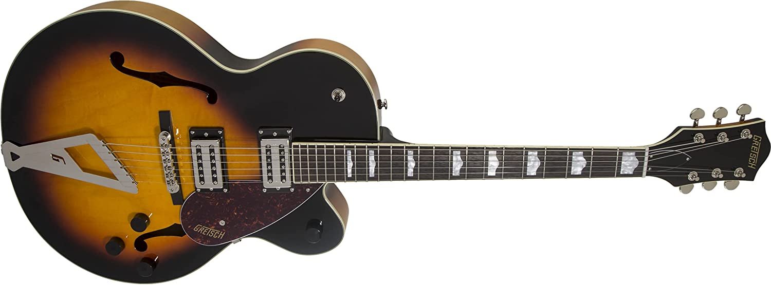 Gretsch G2420 Streamliner Hollow Body 6-String Electric Guitar with Chromatic II Tailpiece, Broad'Tron Pickups, and Laurel Fingerboard (Right-Handed, Aged Brooklyn Burst)