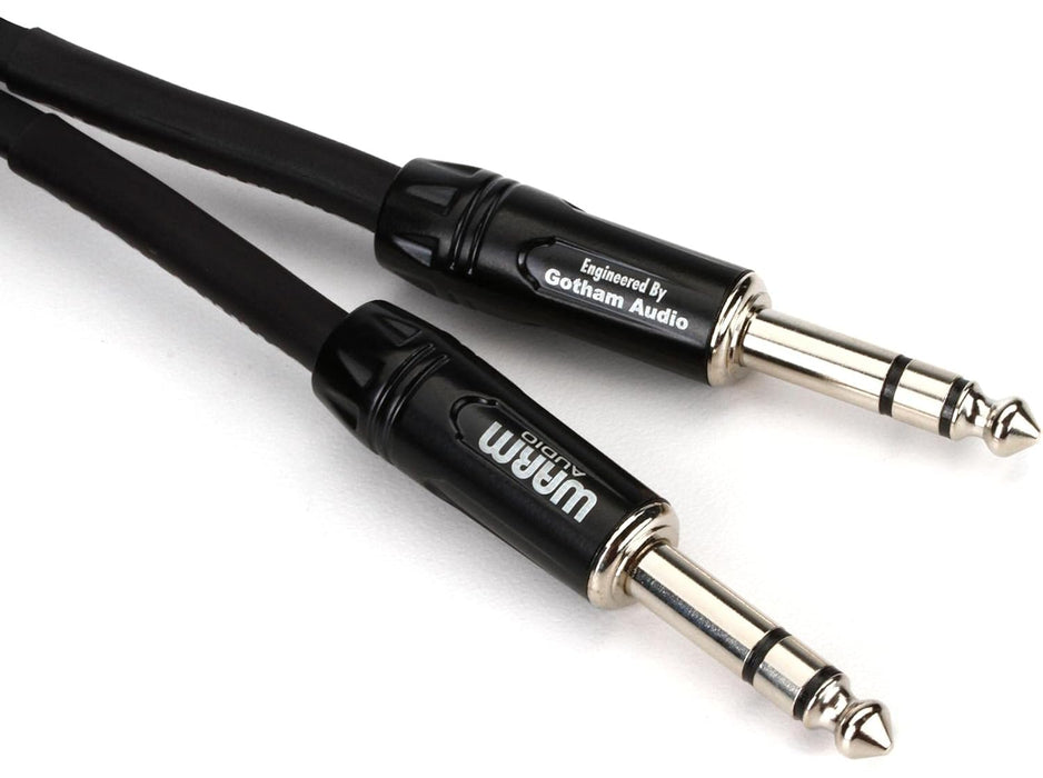 Warm Audio Pro-TRS 5-Foot TRS to TRS Cable - Black/Silver
