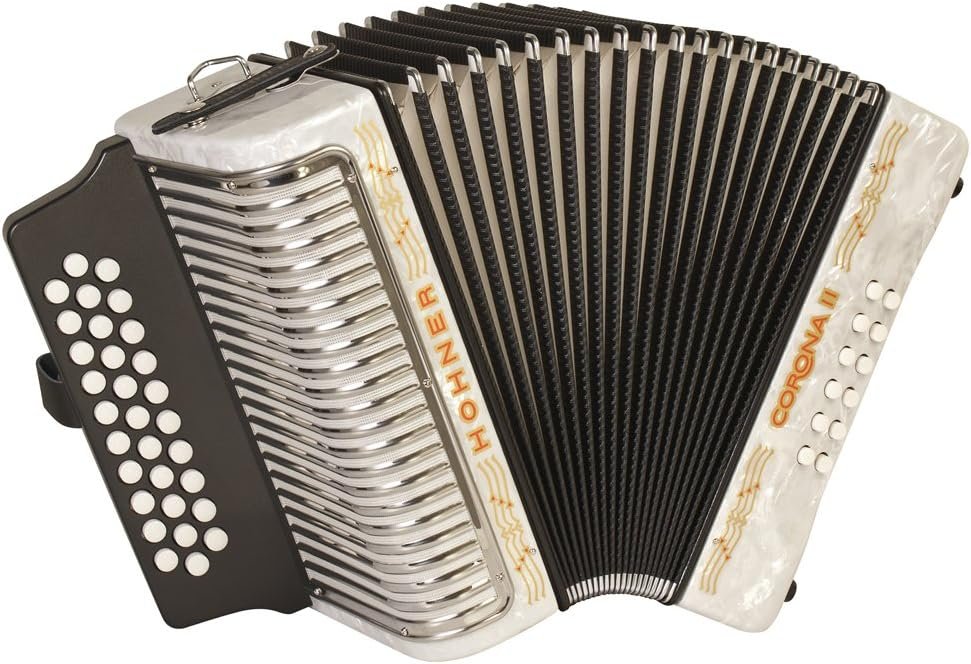 Hohner Corona II Diatonic Accordion in FBEb - White (3500FW)