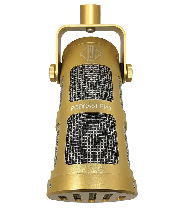 Sontronics Podcast Professional Dynamic Mic for Podcast, Broadcast, Streaming, Gaming & VC - XLR Connection, No Phantom Power Required - Lifetime Microphone Warranty - Designed & Built in UK (Gold)