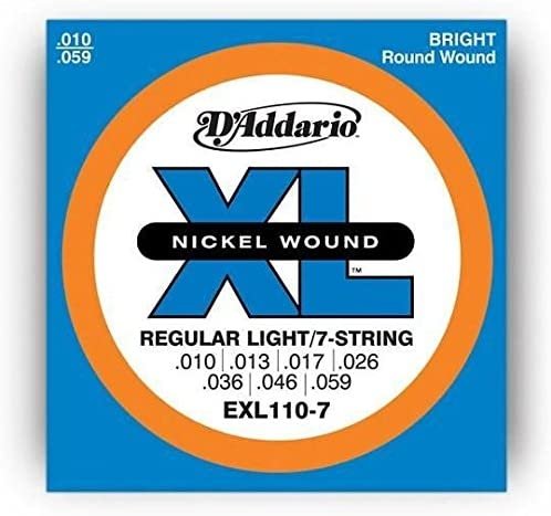 D'Addario Electric Guitar Strings | 3 pack | 7 string set | EXL110-7 | Light