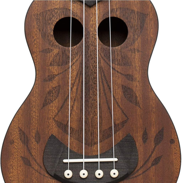 Stagg Tiki series soprano ukulele with sapele top, OH finish, with black nylon gigbag