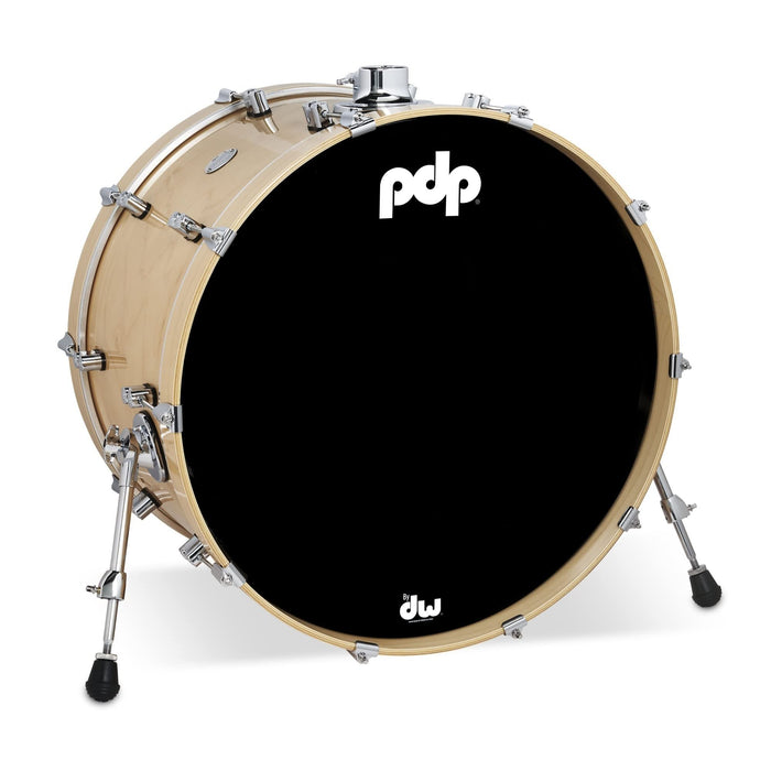 PDP Concept Series Maple Bass Drum, 14x24, Natural Lacquer w/Chrome Hardware (PDCM1424KKNA)