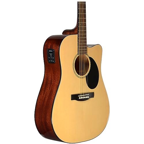 Jasmine J-Series Acoustic-Electric Guitar, Natural (JD36CE-NAT-U)