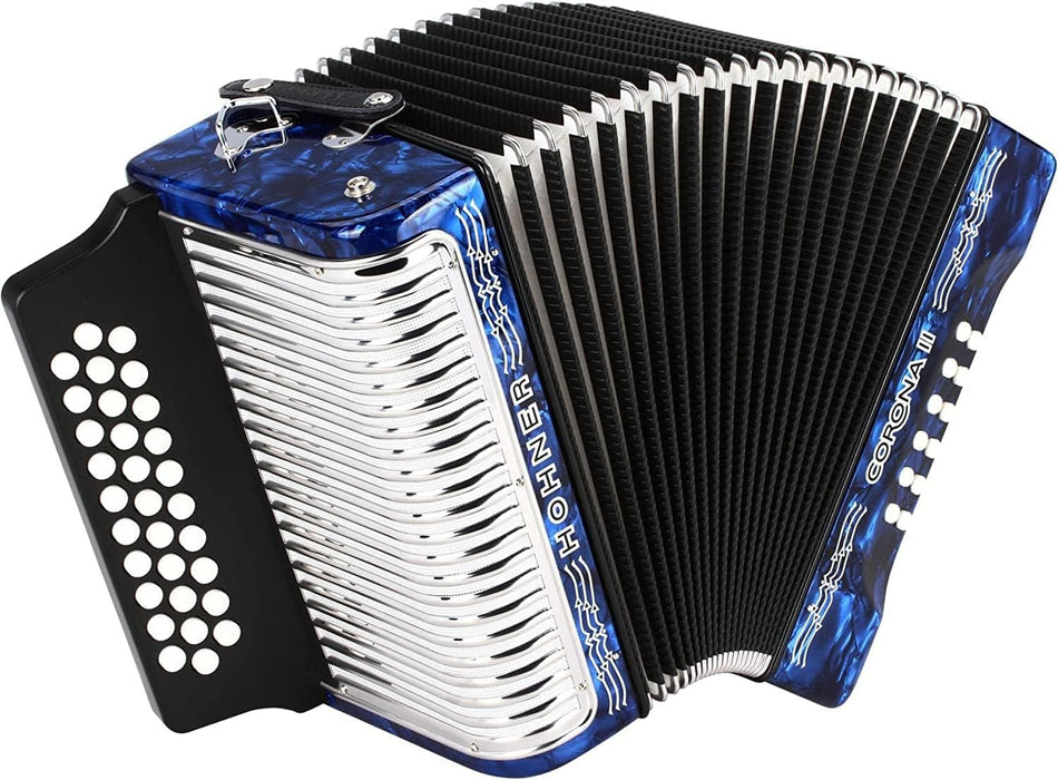 Hohner Corona II Diatonic Accordion in GCF - Pearl Dark Blue (3500GBL)