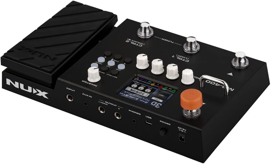 NUX Multi Effects Pedal, Amp Modeling, 512 samples IR, 10 Independent Moveable Signal Blocks (MG-400)