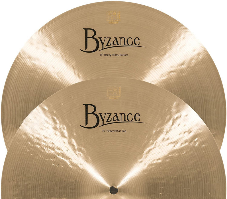 Meinl Cymbals Byzance 14" Dual Hihats, Pair — MADE IN TURKEY — Hand Hammered B20 Bronze, 2-YEAR WARRANTY, B14DUH