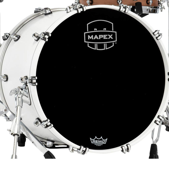 Mapex Saturn 24" x 14" Maple/Walnut Bass Kick Drum - Satin White (SRB2414ARM)