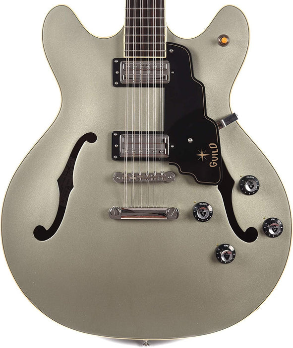 Guild Guitars Starfire IV ST 12-String Semi-Hollow Body Electric Guitar, in Shoreline Mist, Double-Cut w/stop tail, Newark St. Collection, with Hardshell Case