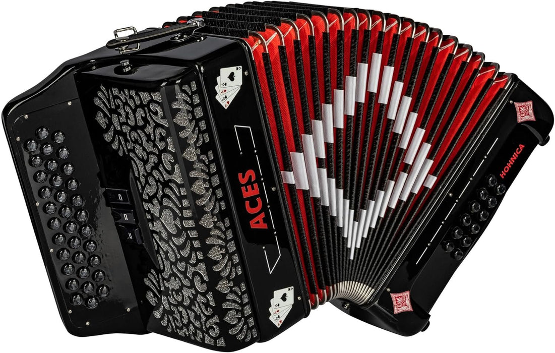 Hohner ACES II FBbEb Diatonic Accordion - Black (ACES II FBK)