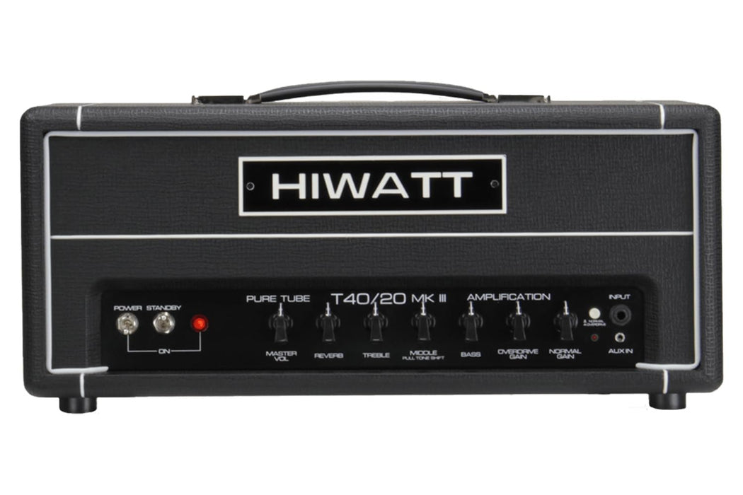 Hiwatt TB40/20 Head 2-Channel Electric Guitar Amplifier, 40/20W with Spring Reverb, 4 x EL84 Tubes