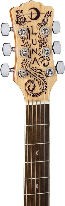 Luna Guitars Henna Dragon 6 String Spruce Acoustic/Electric Guitar, Right (HEN DRA SPR)