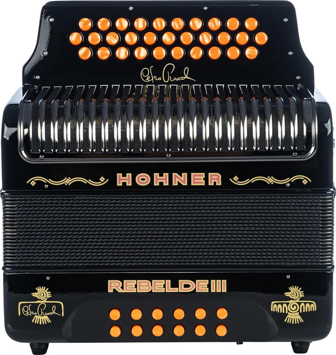 Hohner Limited Edition Corona Rebelde III GCF Accordion - Black (REBIII)