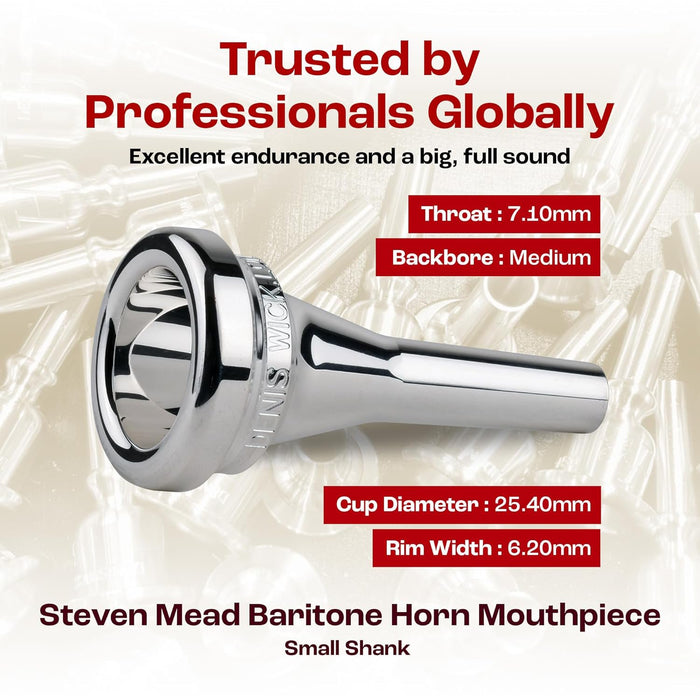 Denis Wick DW5880B SM6 Silver-Plated Baritone Mouthpiece, Steven Mead model