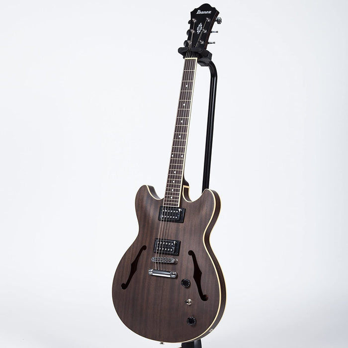 Ibanez 6 String Semi-Hollow-Body Electric Guitar, Right, Transparent Black Flat (AS53TKF)