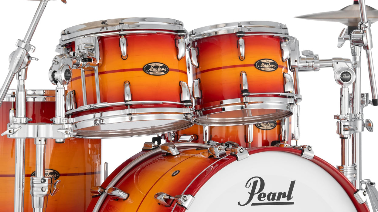 Pearl Masters Maple Gum 4 Piece Shell Pack In Sunburst W/Redstripe (MMGC924XESPS/C857)