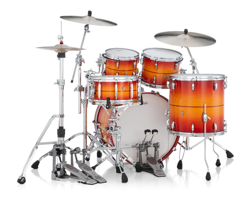 Pearl Masters Maple Gum 4 Piece Shell Pack, Sunburst W/Redstripe (MMGC924XESPL/C857)