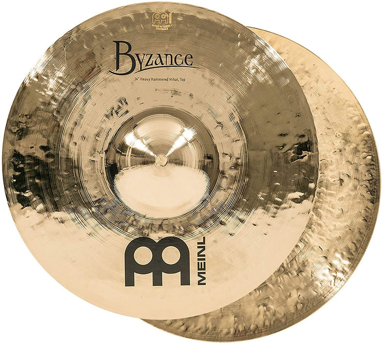 Meinl Cymbals Byzance 14" Dual Hihats, Pair — MADE IN TURKEY — Hand Hammered B20 Bronze, 2-YEAR WARRANTY, B14DUH