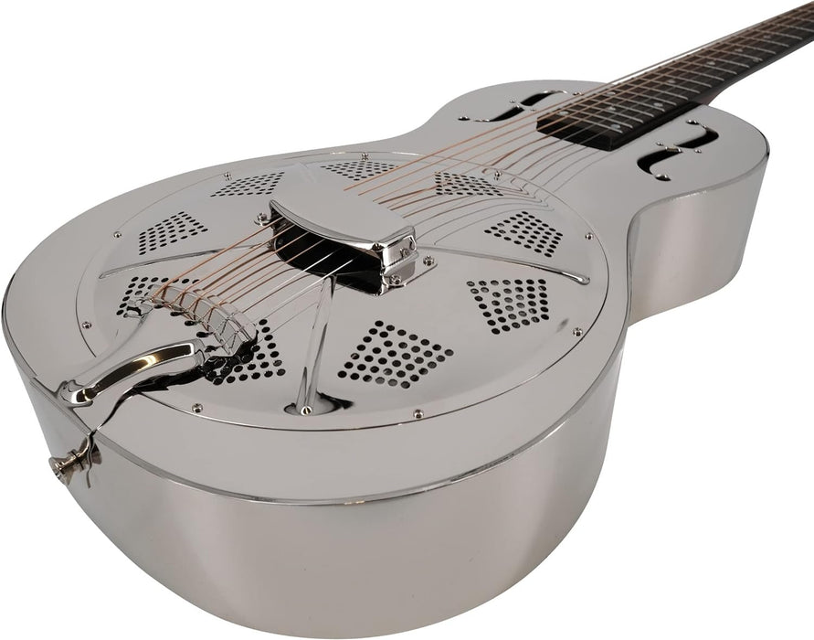 Recording King 6 String Resonator Guitar, Right, Nickel (RM-993)