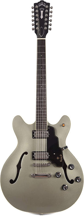 Guild Guitars Starfire IV ST 12-String Semi-Hollow Body Electric Guitar, in Shoreline Mist, Double-Cut w/stop tail, Newark St. Collection, with Hardshell Case