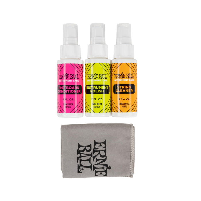 Ernie Ball Guitar Polish, Fretboard Conditioner & String Cleaner Kit with Microfiber Cloth