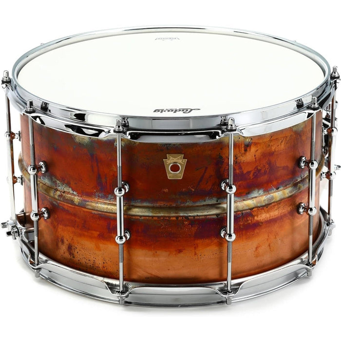 Ludwig Raw Bronze Snare Drum with Tube Lugs - 8 x 14-inch - Raw Patina (LB508RT)