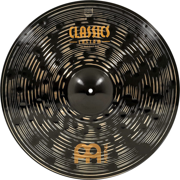 Meinl Cymbals Classics Custom Dark 22" Crash/Ride Cymbal — Made in Germany — for Rock, Metal and Fusion, 2-Year Warranty (CC22DACR)