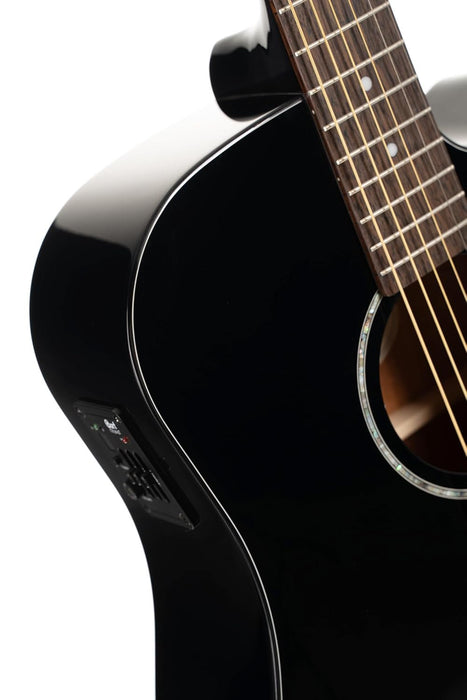 Cort EARTH60CEBK Earth 60 Acoustic-Electric Dreadnought Guitar Black Gloss