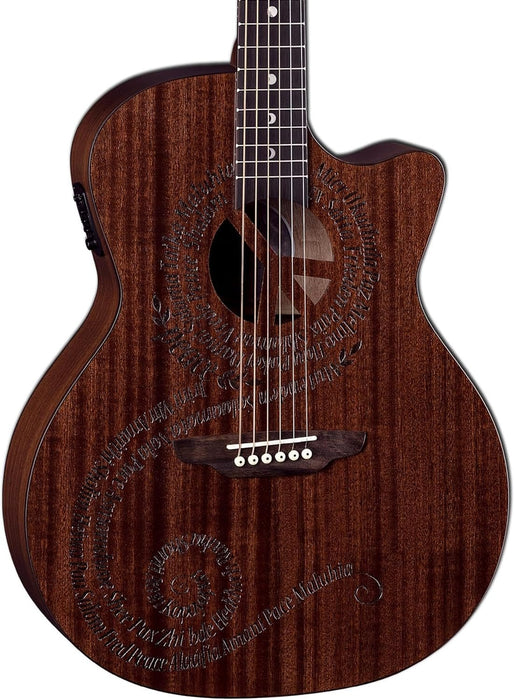 Luna Gypsy Maluhia Peace Acoustic-Electric Guitar - Mahogany (GYP E MALU MAH)