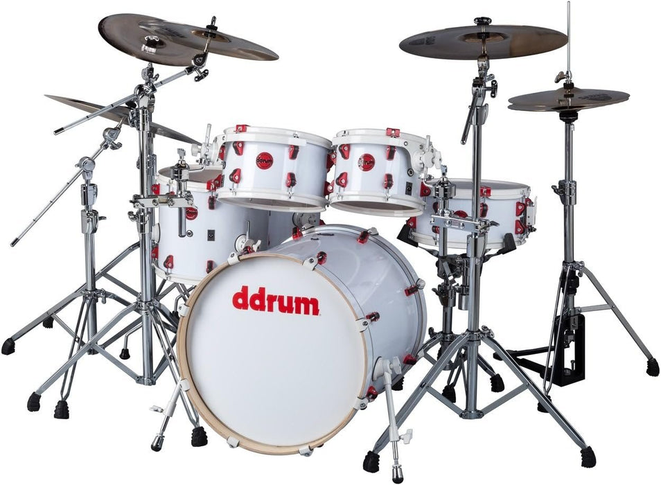 ddrum HYBRID 6 WHT Shell Pack Kit With Triggers, White Wrap Finish