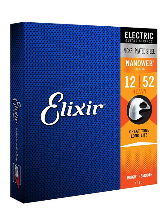Elixir NANOWEB Heavy .012-.052 Electric Guitar Strings #12152 Set of 2