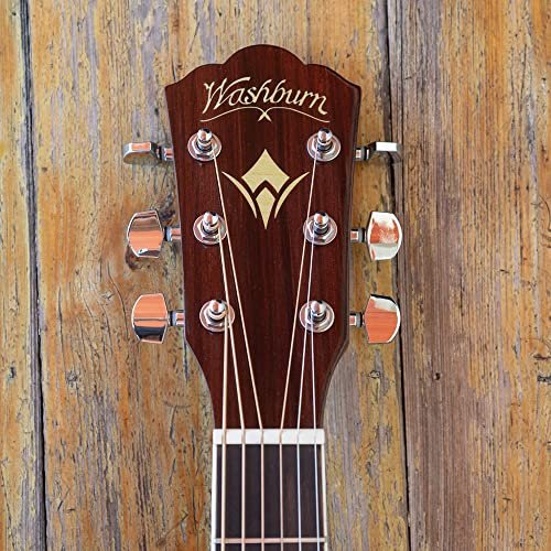 Washburn Heritage 10 Series Dreadnought Cutaway Acoustic Electric Guitar, Natural (HD10SCE-O-U)