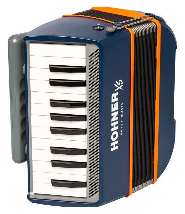 Hohner Chromatic 21-key, 15 button XS Child Accordion - Dark Blue/Orange (XSDBL)