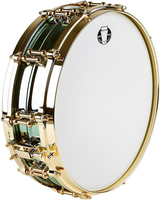 Ludwig LW0414CP 4 X 14 Inches Carl Palmer VENUS Signature Green Brass Snare Drum