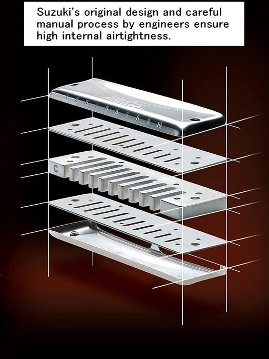 Suzuki Fabulous 10-Hole Diatonic Equal Temperment Harmonica, Key of A (F-20E-A-U)