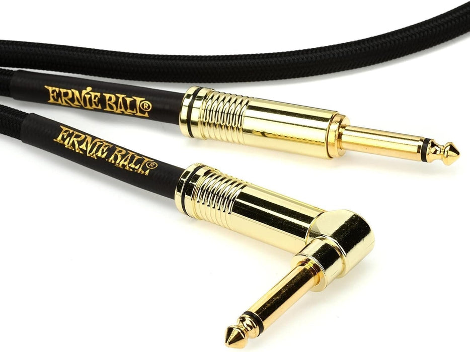 Ernie Ball Braided Instrument Cable Set Straight/Angle Length 10ft in Black (P06081) - Pack of 2