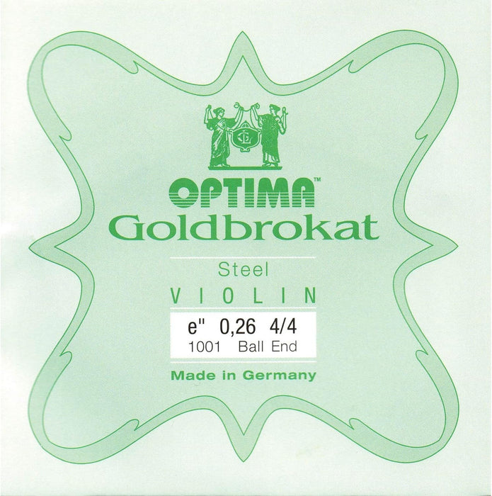 Lenzner Goldbrokat 4/4 Violin E String - Steel - #26(medium) Gauge - Ball End