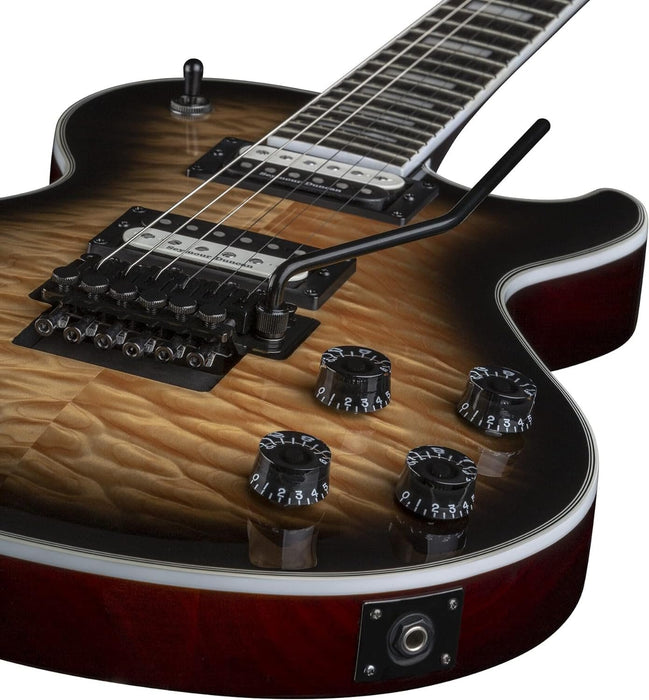 Dean TB Select Floyd QM - Natural Black Burst