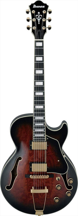 Ibanez AG95QA AG Artcore Expressionist 6 String Electric Guitar (Right Hand, Dark Brown Sunburst)