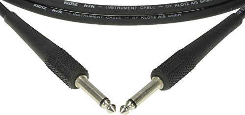 Klotz KIK6-0PPBK KIK Instrument Cable, ¼-Inch Straight, 20ft, Black, 20 ft