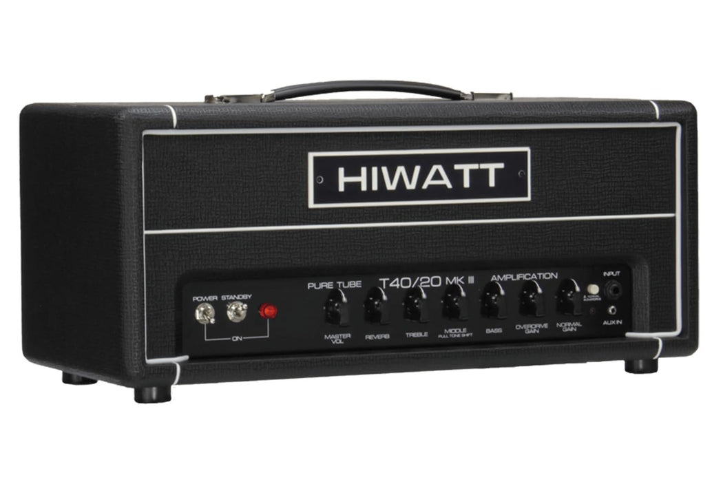 Hiwatt TB40/20 Head 2-Channel Electric Guitar Amplifier, 40/20W with Spring Reverb, 4 x EL84 Tubes
